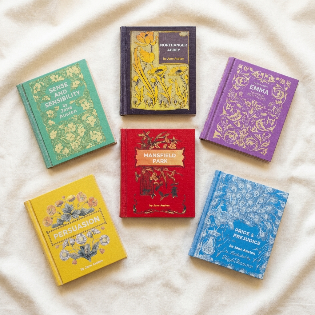 Jane Austen Book Coaster Set